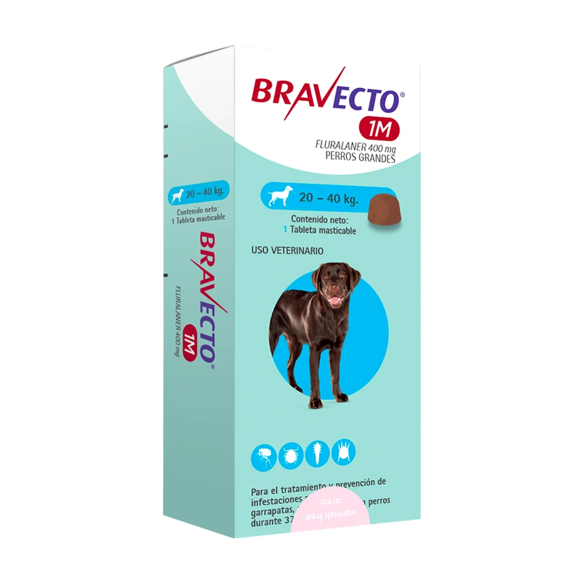 Bravecto 1 M 400 mg 20 a 40 kg