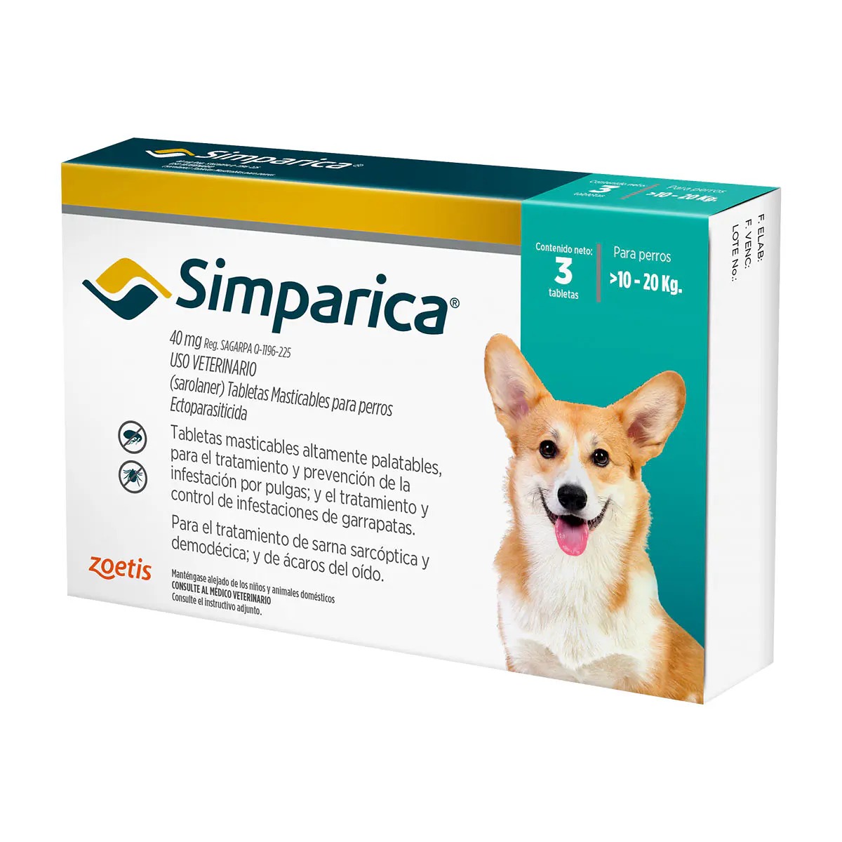 Simparica 40mg  3 comp