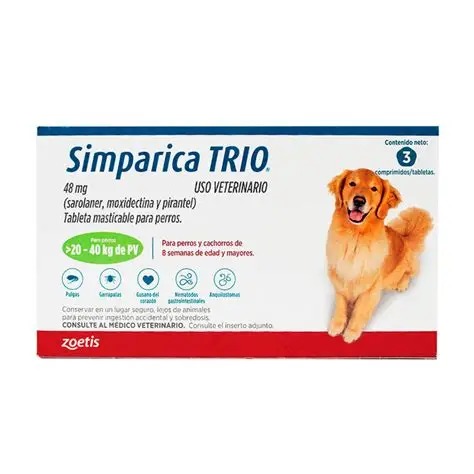 Simparica Trio 20 a 40kg (48 mg) 3 comp