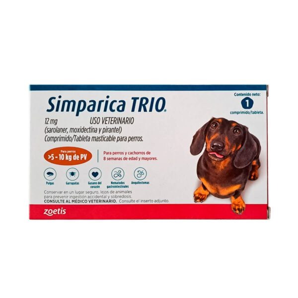 Simparica Trio 5 a 10kg (12 mg) 1 comp
