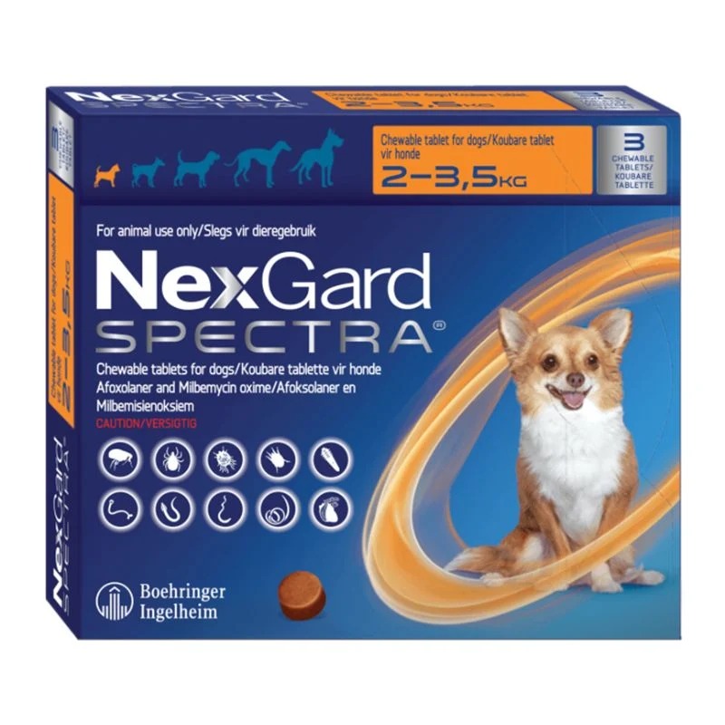 Nexgard Spectra perro   XS  2 - 3.5 kg / 3 Tab