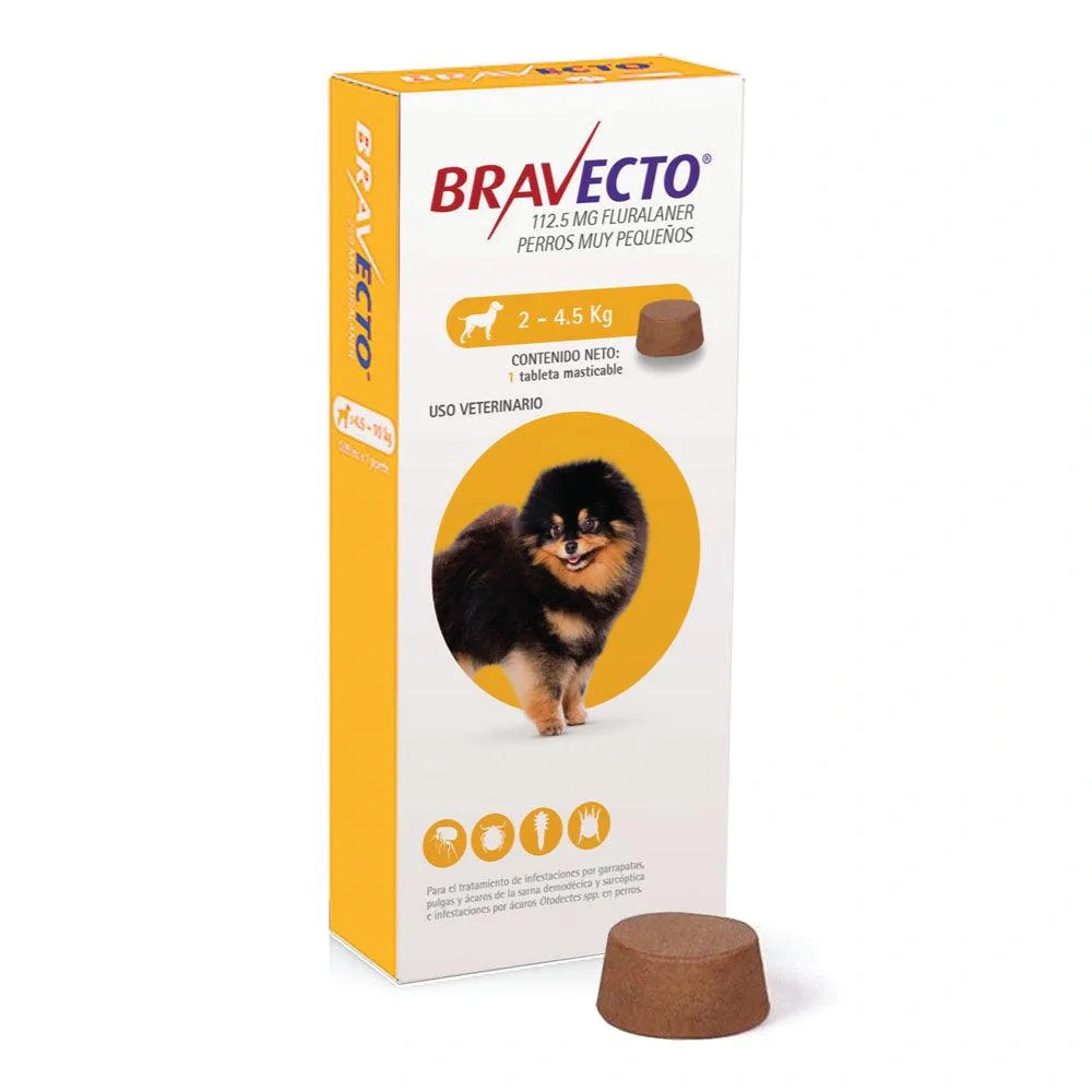Bravecto Very Small 112.5 mg 2.5-4.5 kg amarillo
