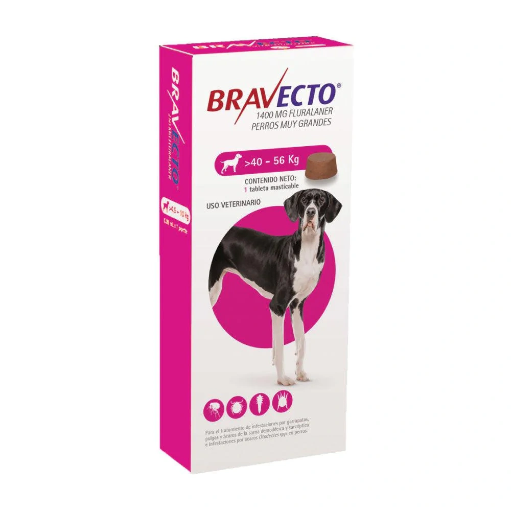 Bravecto Extra Large 1400 mg 40-56 kg rosa