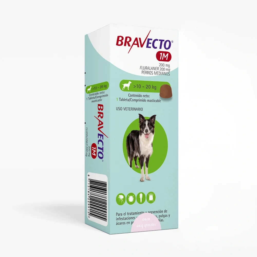 Bravecto 1 M 200 mg 10 a 20 kg